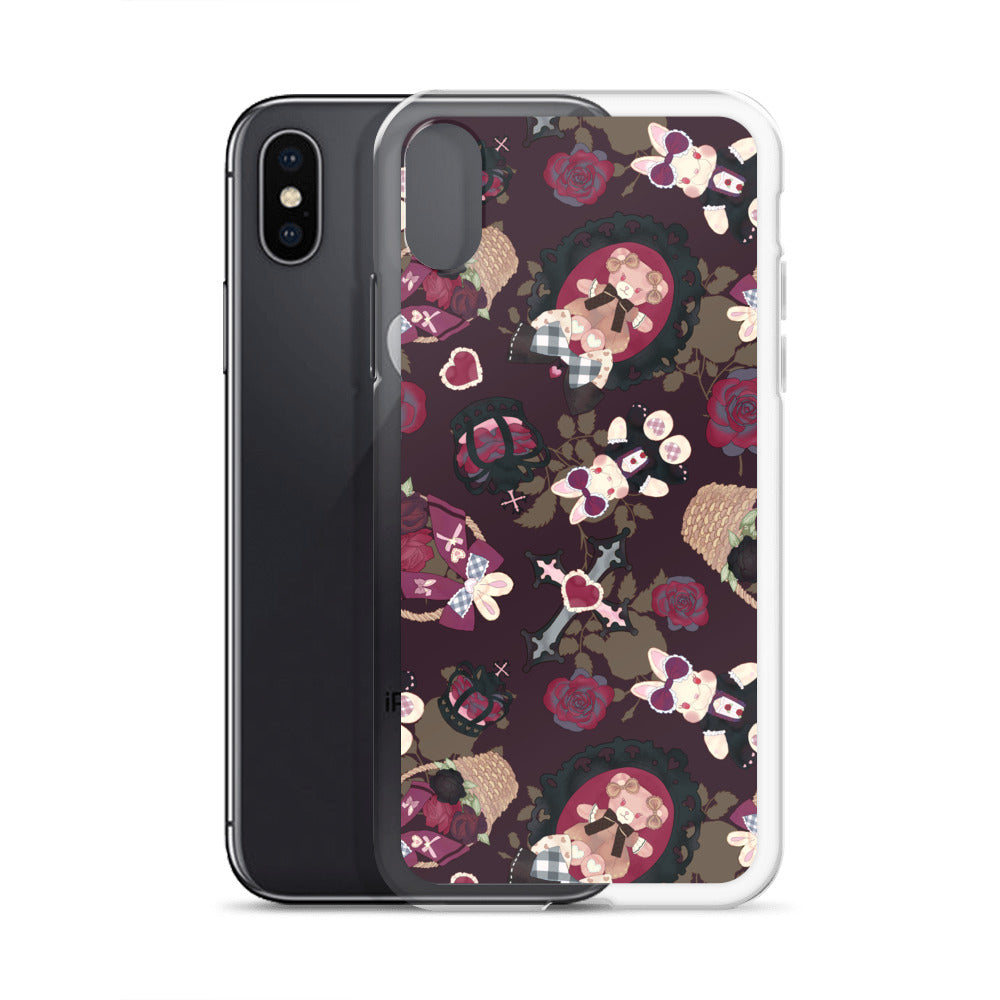 Protect your iPhone® in style with the Gothic Teddy iPhone® Clear Case, featuring a unique design and flexible protection.