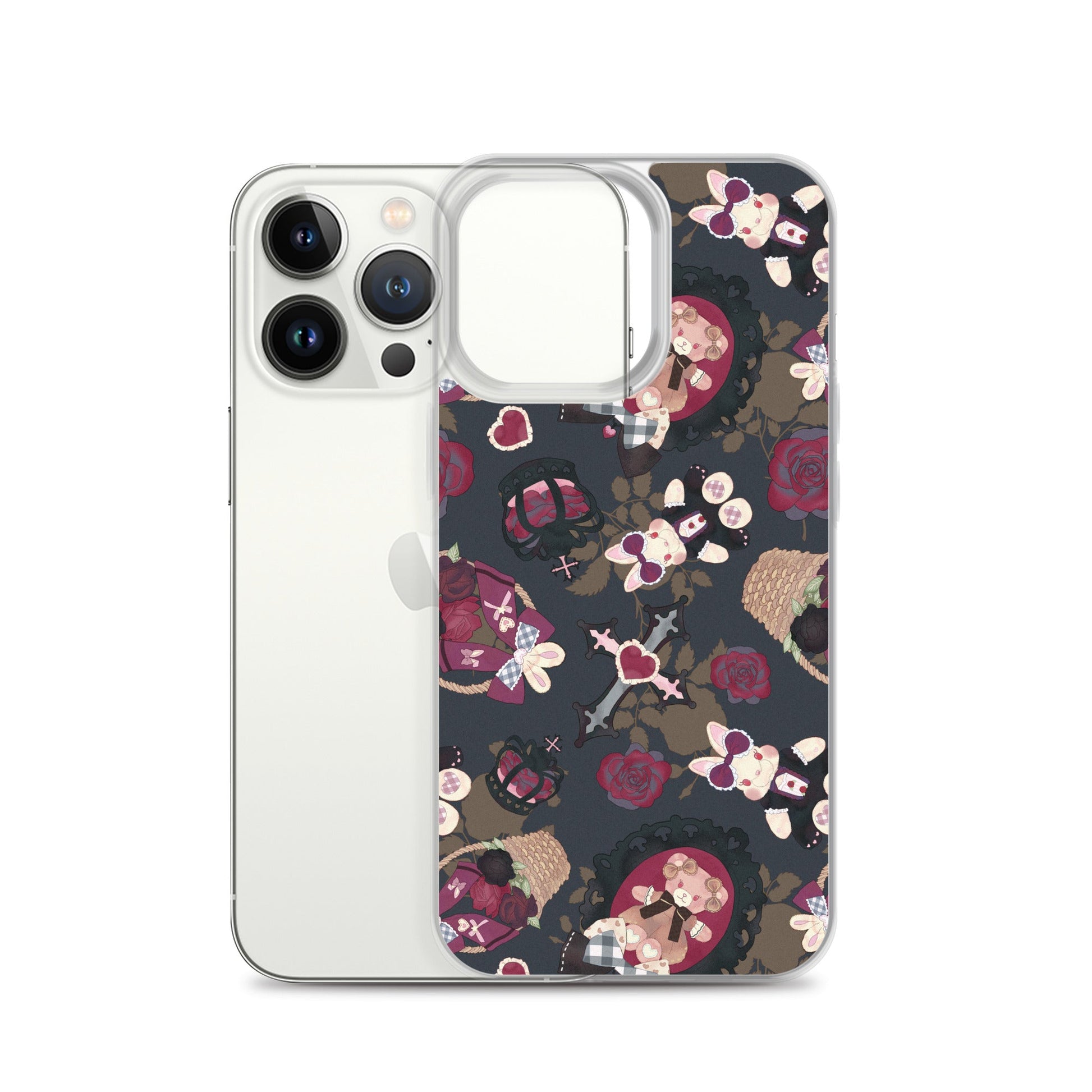 Protect your iPhone® with the stylish Gothic Teddy iPhone® Clear Case, featuring durable materials and a unique design.