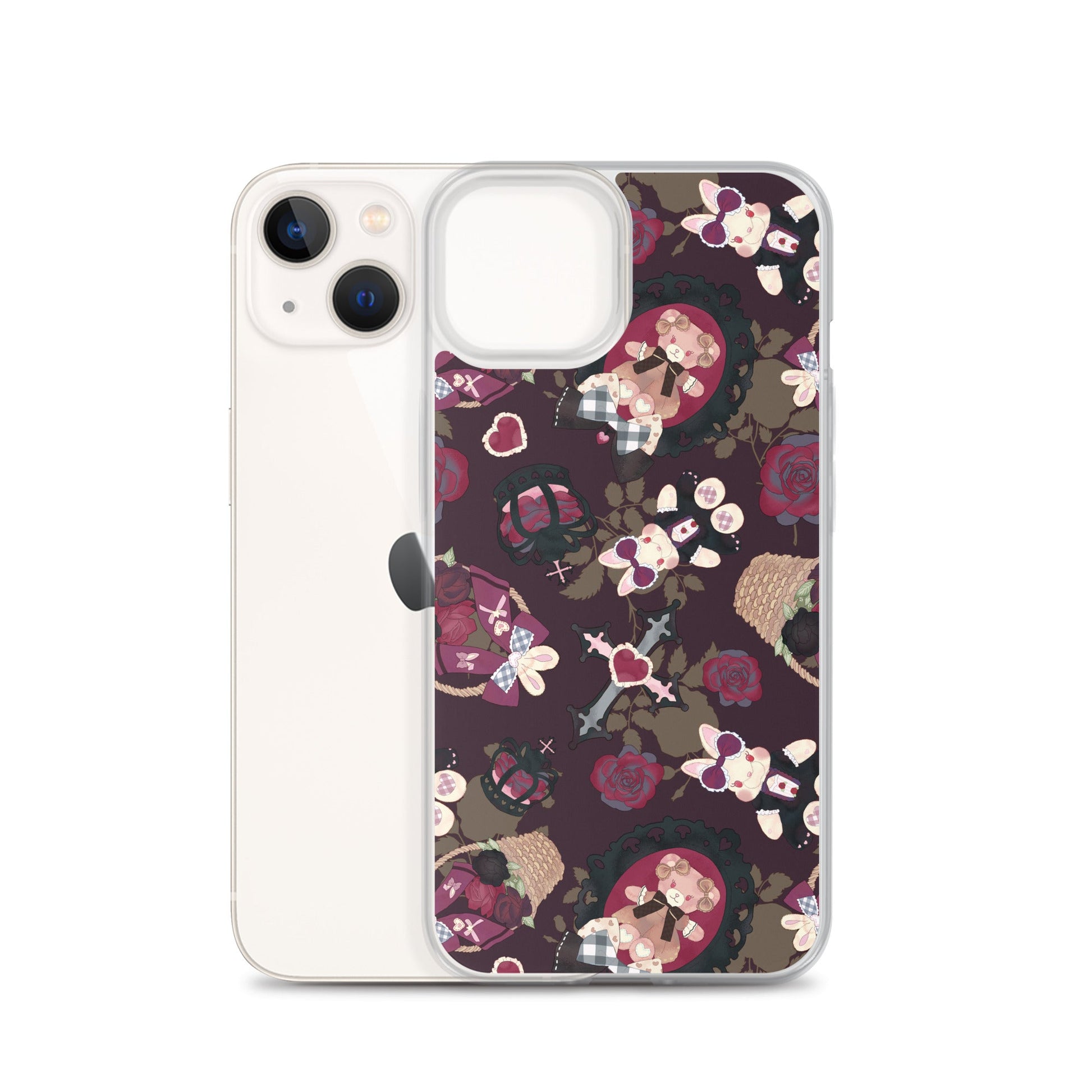 Sleek Gothic Teddy iPhone® Clear Case offers stylish protection against scratches and dust with a flexible design.