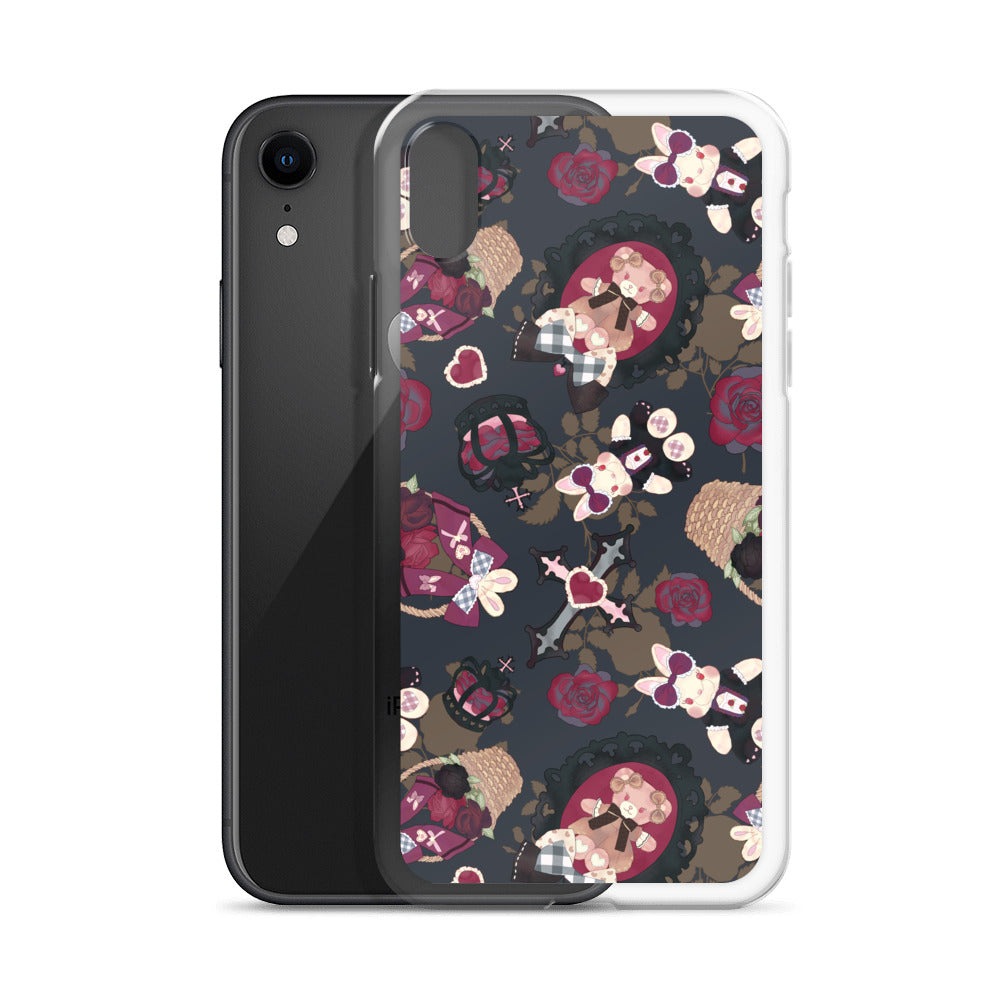 Sleek Gothic Teddy iPhone® Clear Case featuring a unique design, offering protection from scratches and dirt.