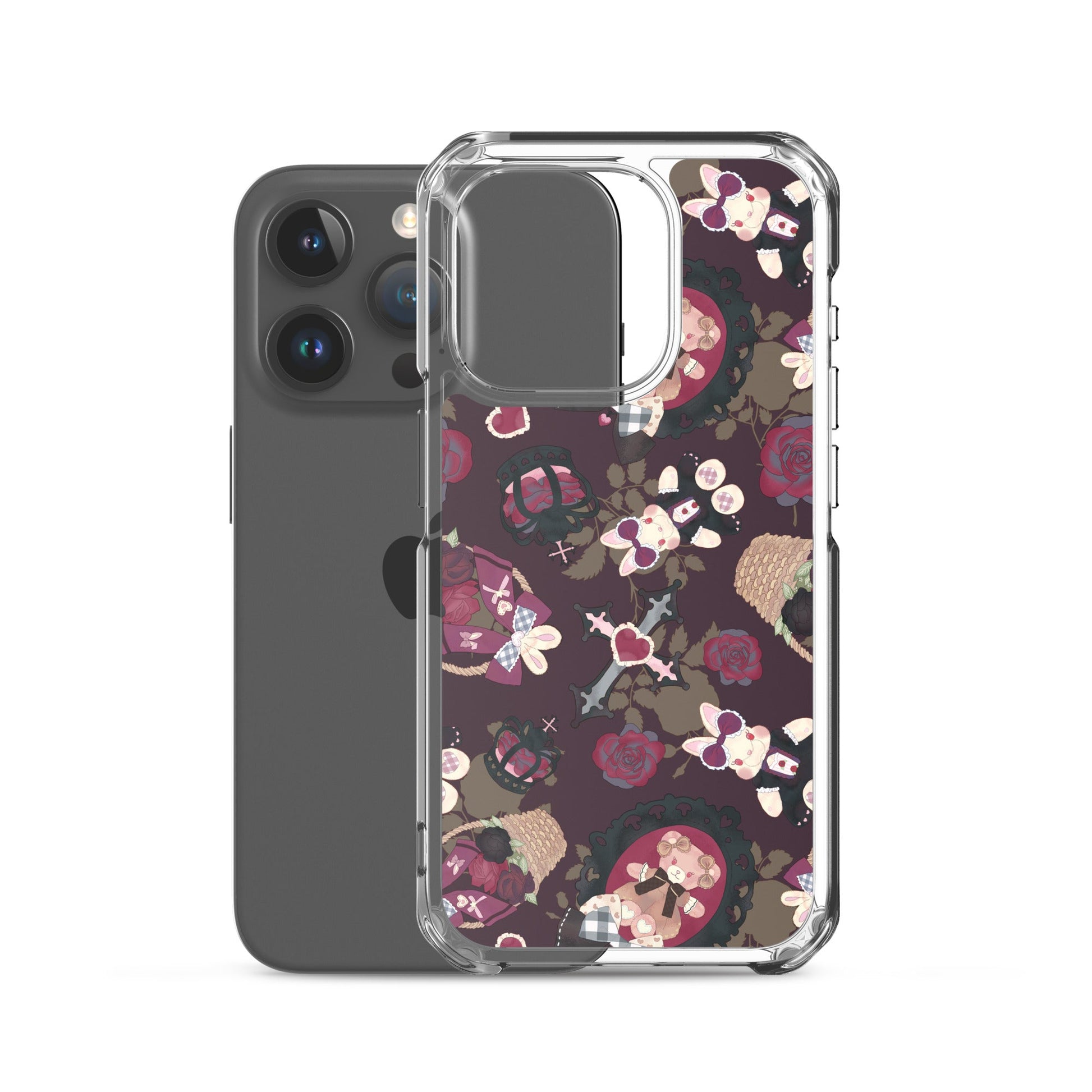 Protect your iPhone® with the Gothic Teddy iPhone® Clear Case, featuring a stylish design and durable materials.