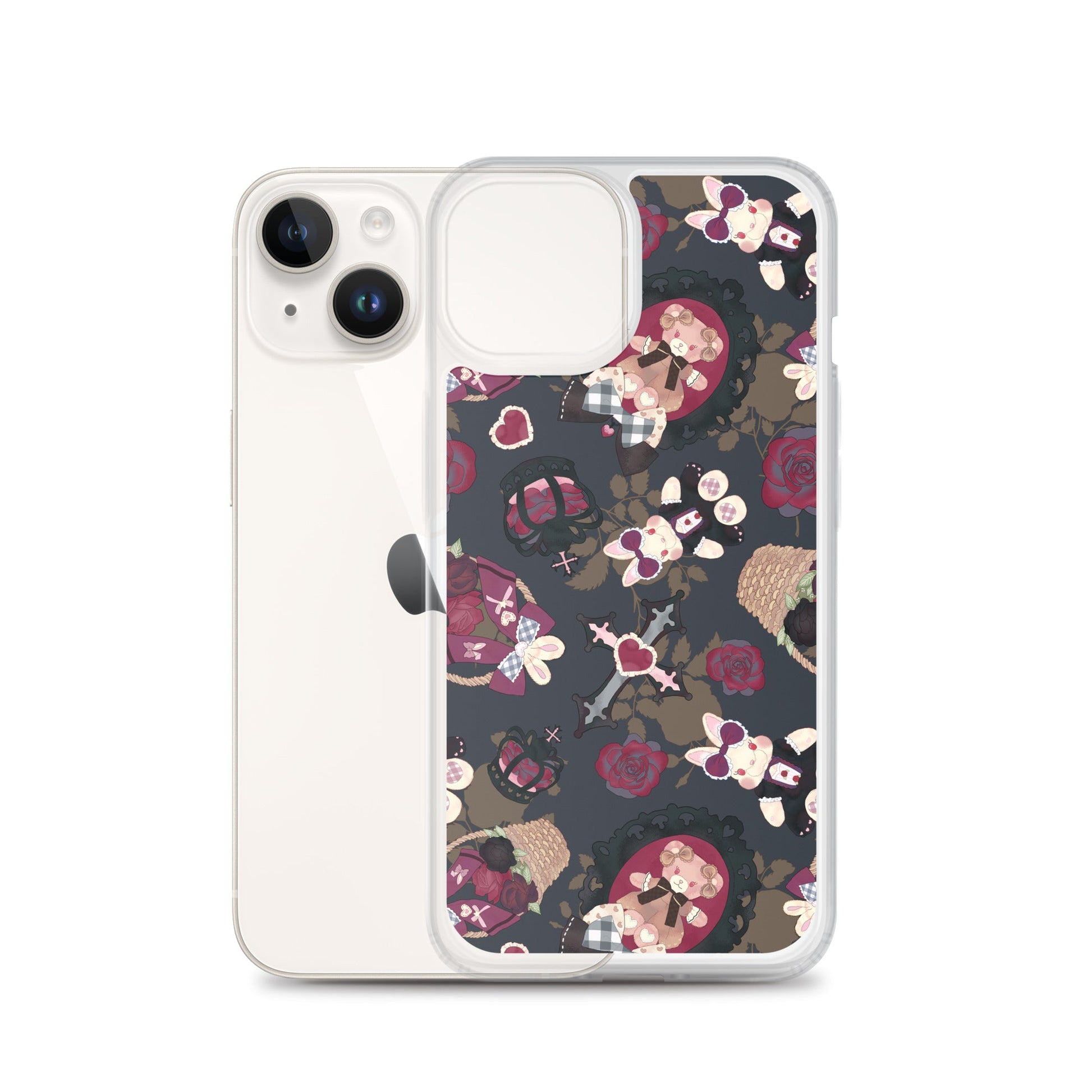 Gothic Teddy iPhone® Clear Case featuring a stylish design with protection against scratches and dirt. Perfect for your phone!