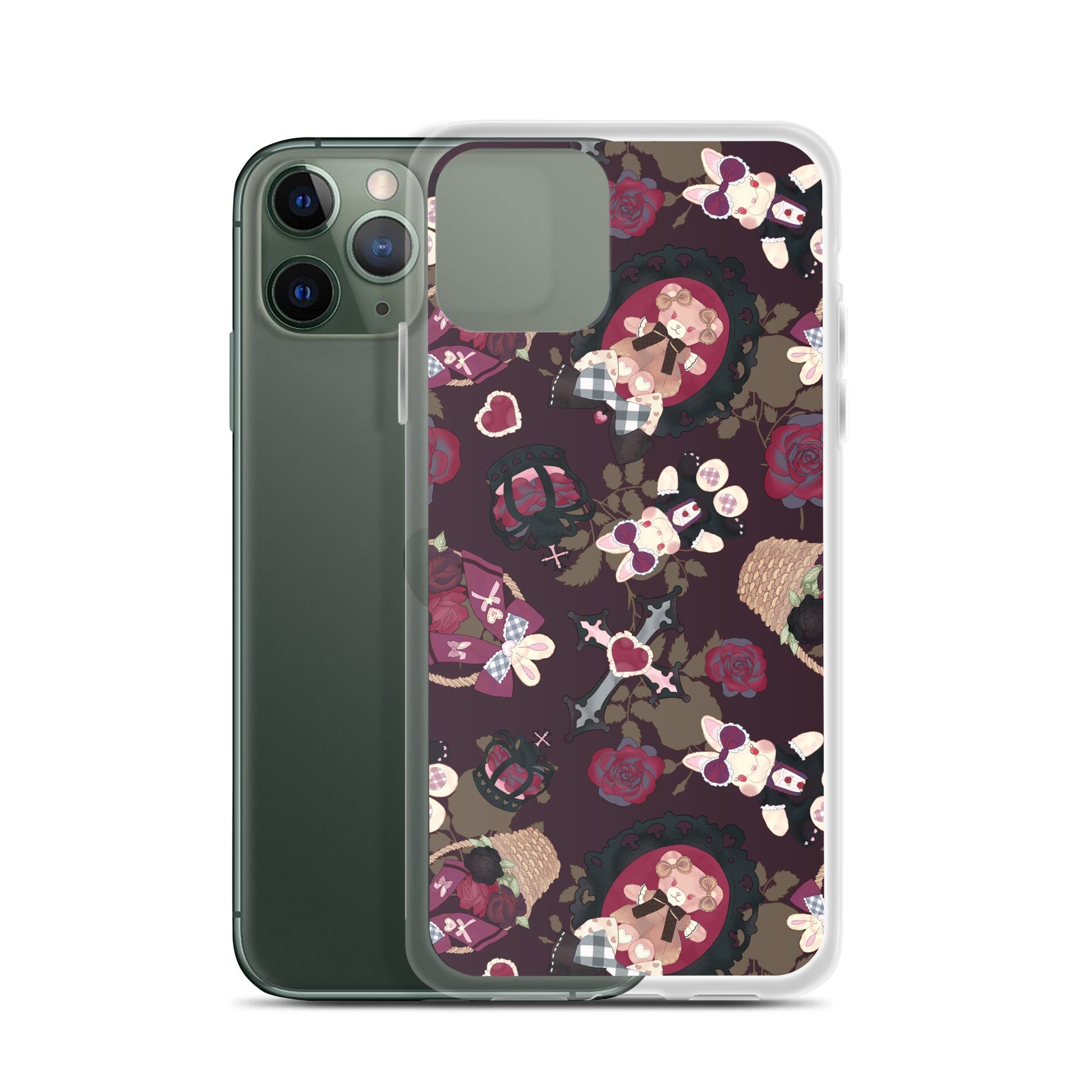 Gothic Teddy iPhone® Clear Case features a stylish design with durable protection against scratches and dirt.