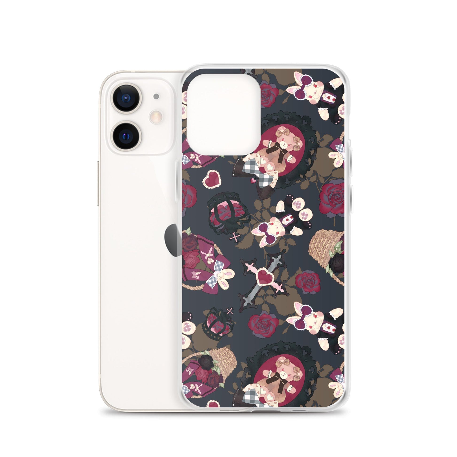 Stylish Gothic Teddy iPhone® Clear Case offers protection with a flexible design and unique teddy bear art.