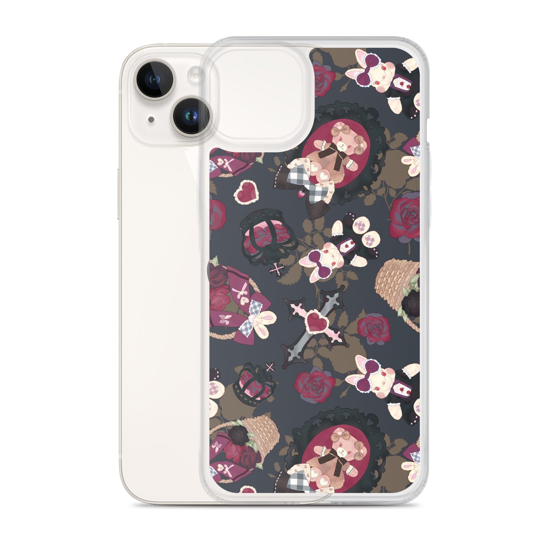 Stylish Gothic Teddy iPhone® Clear Case offers protection with a sleek design, perfect for trendy users.