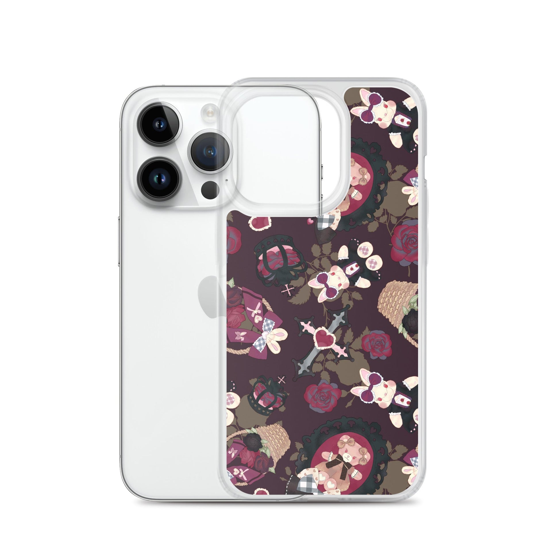 Gothic Teddy iPhone® Clear Case features a stylish design while offering protection from scratches and dirt.