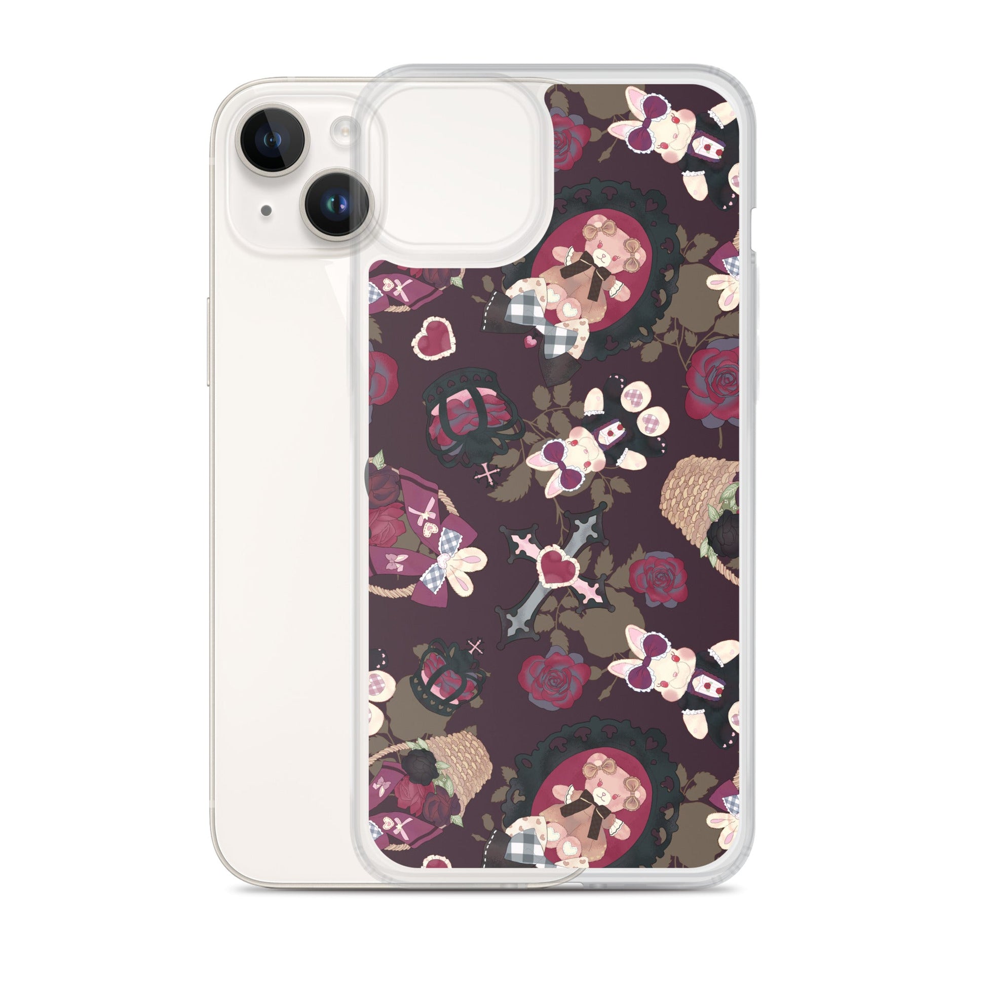 Gothic Teddy iPhone® Clear Case features a unique design, offering protection from scratches and easy access to ports.