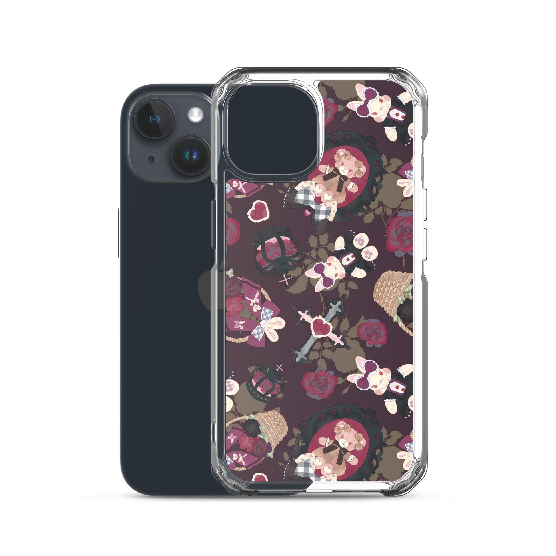 Gothic Teddy iPhone® Clear Case features a unique design, offering stylish protection from scratches and dust.