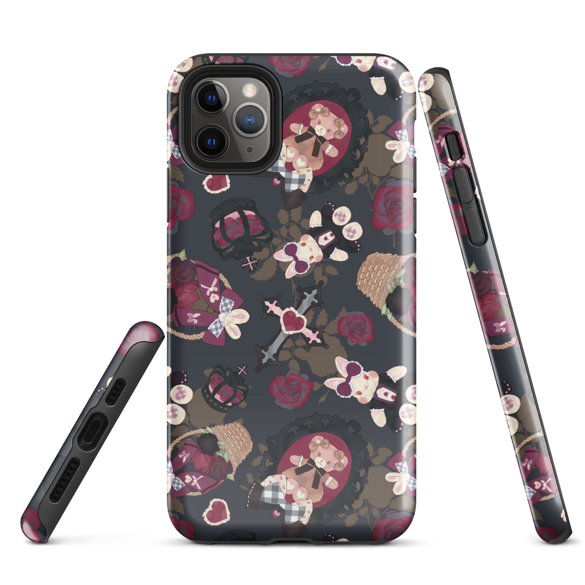 Durable Gothic Teddy iPhone® Tough Case features a stylish design with impact-resistant protection for your phone.