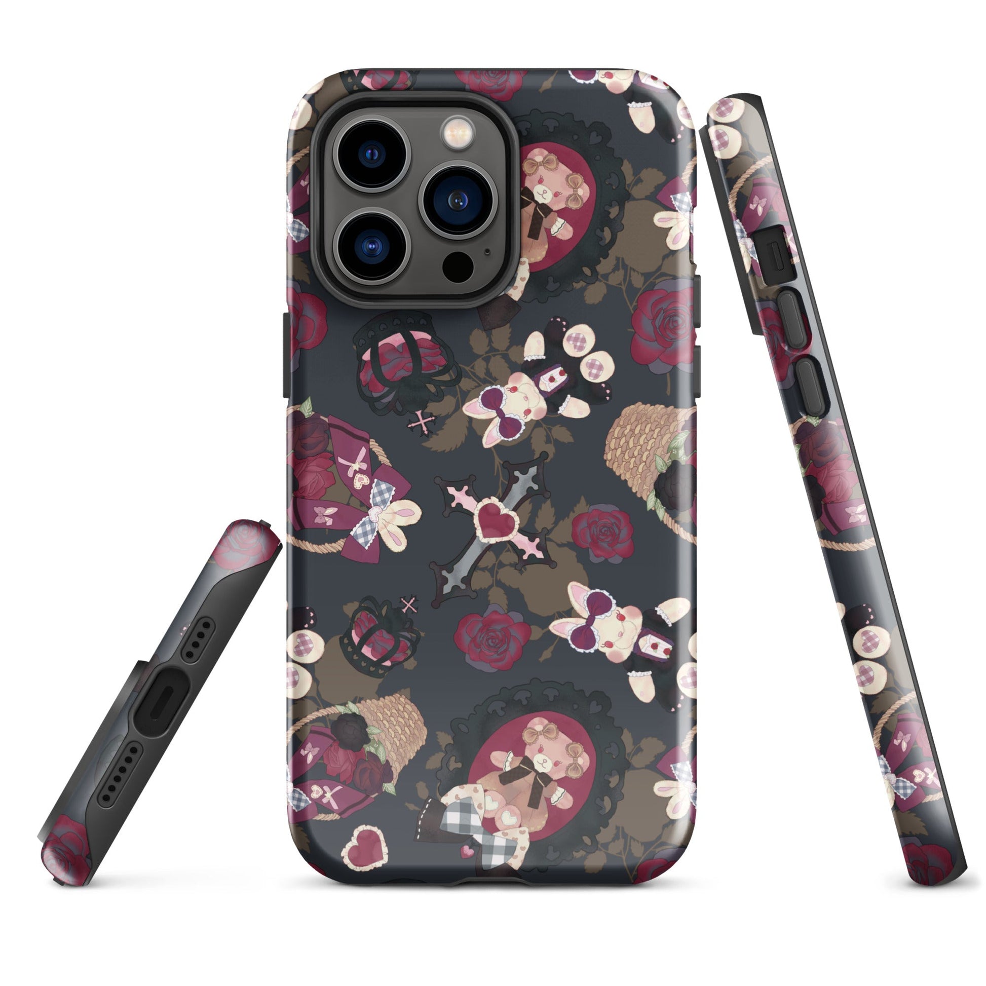 Stylish Gothic Teddy iPhone® Tough Case features a durable design with a unique pattern to protect your phone in style.