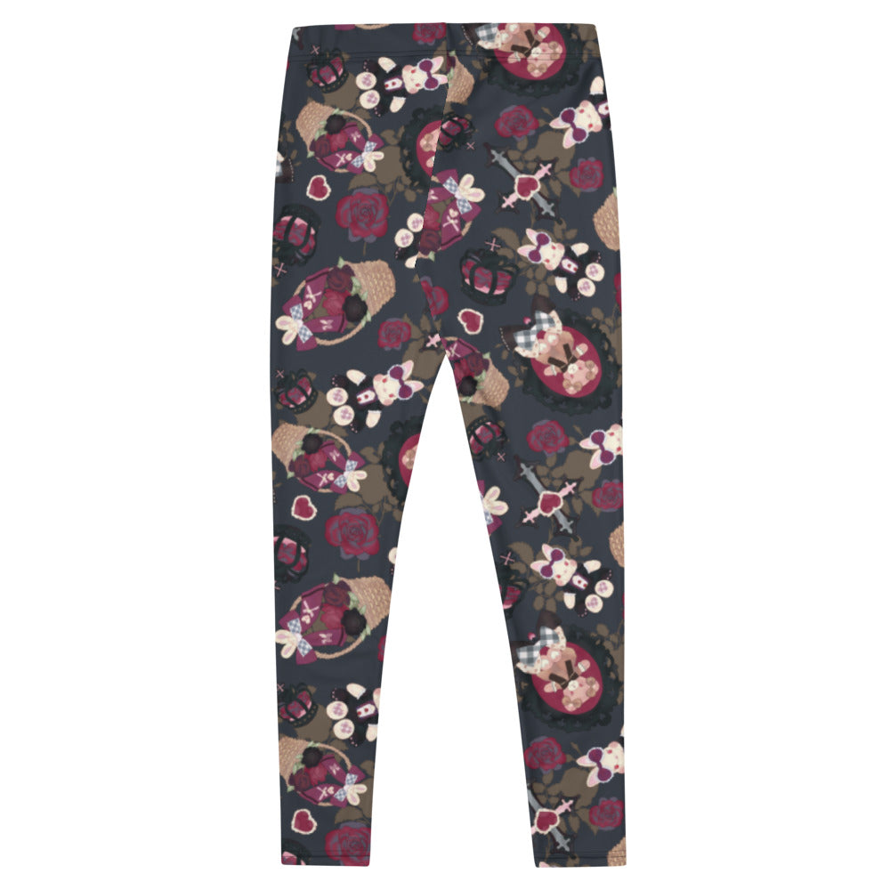 Flattering Gothic Teddy Leggings feature a dark, cute design perfect for stylish comfort and versatility.