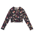 Stylish Gothic Teddy Long-sleeved Crop Top in eco-friendly fabric, perfect for athleisure and casual outings.