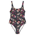 Gothic Teddy One-Piece Swimsuit features a cute, dark design perfect for gothic lolita style lovers.