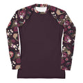 Stylish Gothic Teddy Rash Guard with vibrant floral design, perfect for active wear and sun protection.