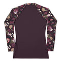 Gothic Teddy Rash Guard features a stylish floral design, perfect for active wear and sun protection.