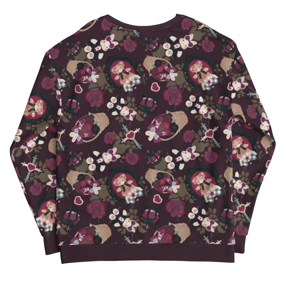 Gothic Teddy Sweatshirt features regal motifs and a cozy fleece interior, perfect for conquering your day in style.