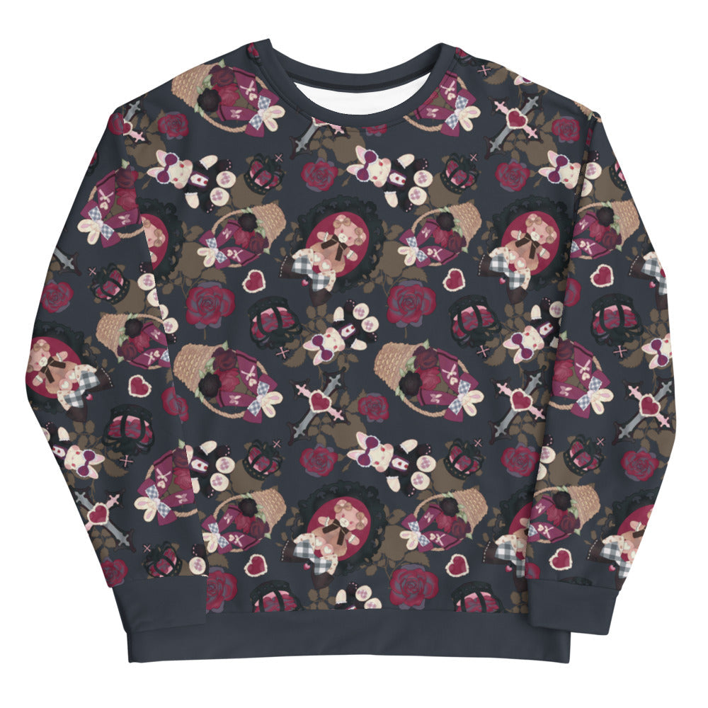 Stylish Gothic Teddy Sweatshirt featuring regal motifs, perfect for conquering your day in comfort.