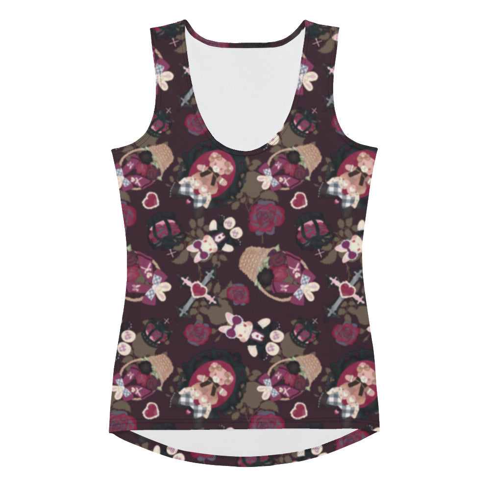 Discover the Gothic Teddy Tank Top, a dark yet adorable summer staple featuring a unique pattern and comfy fit.