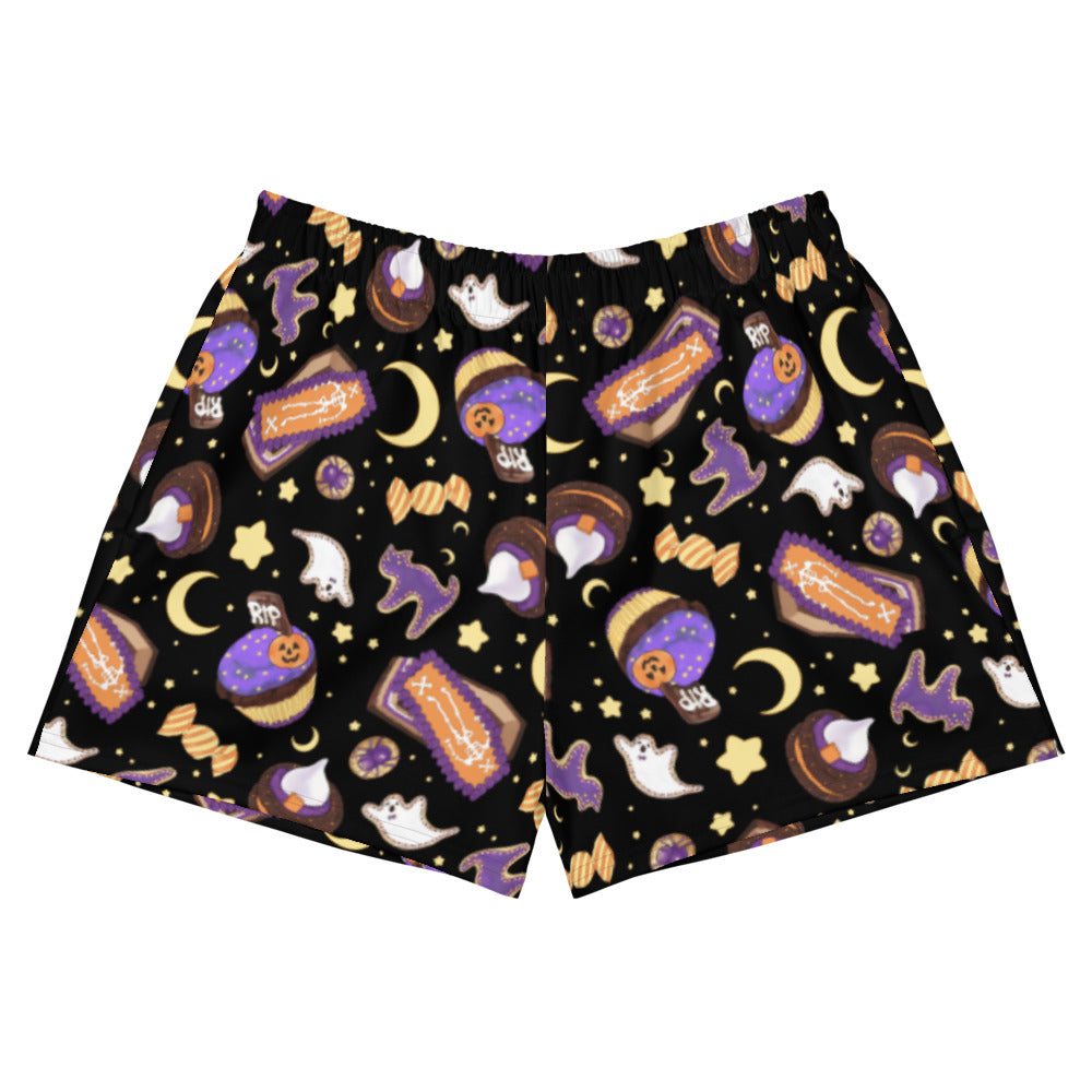 Halloween Treat Athletic Short Shorts feature a fun, festive design perfect for workouts or casual wear.