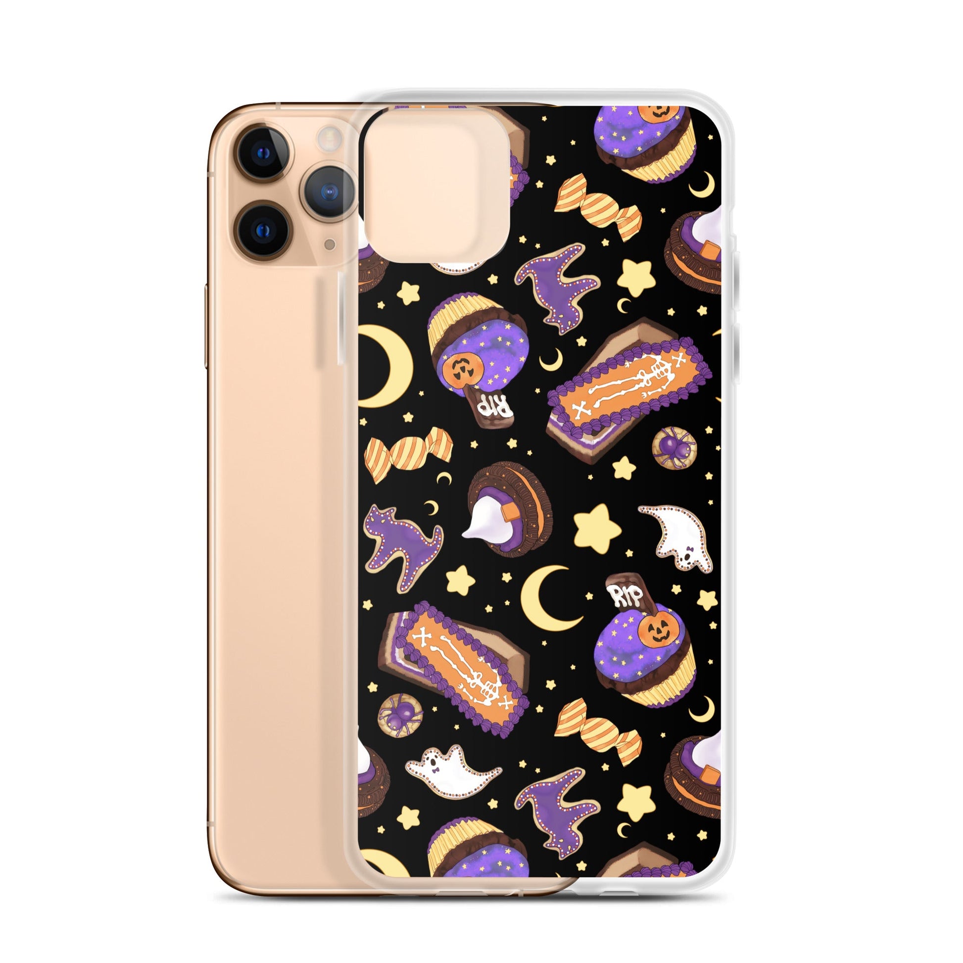 Protect your iPhone® in style with the Halloween Treat iPhone® Clear Case featuring fun, festive designs.