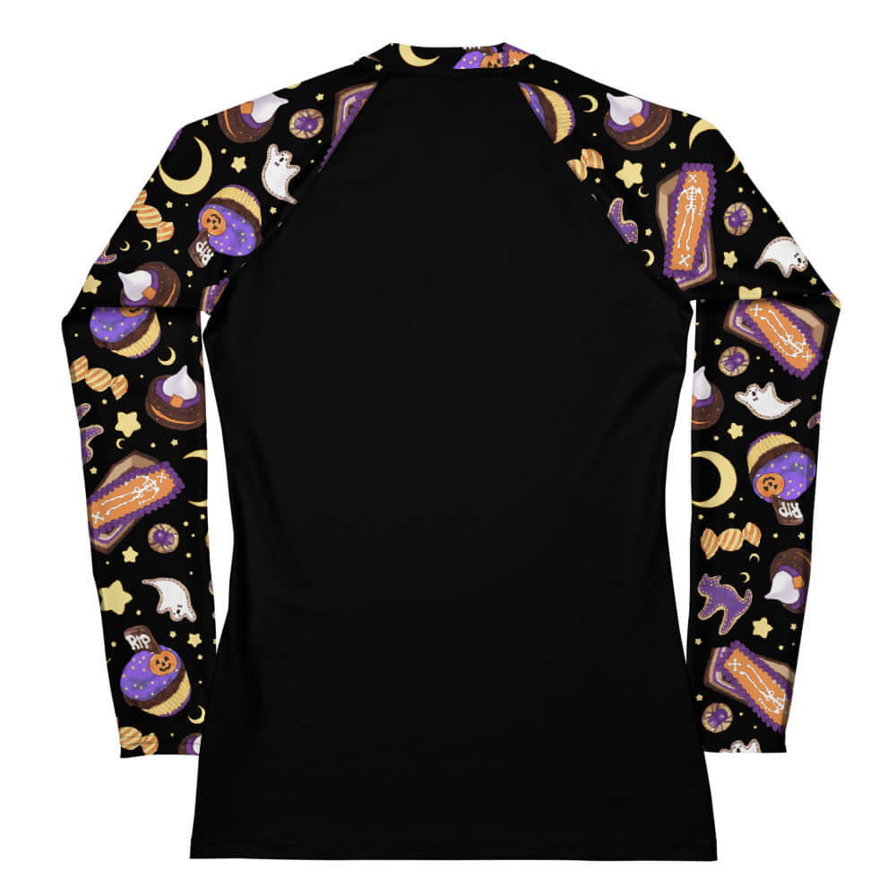 Stylish Halloween Treat Rash Guard with festive print, perfect for active wear and sun protection. Ideal for sports!