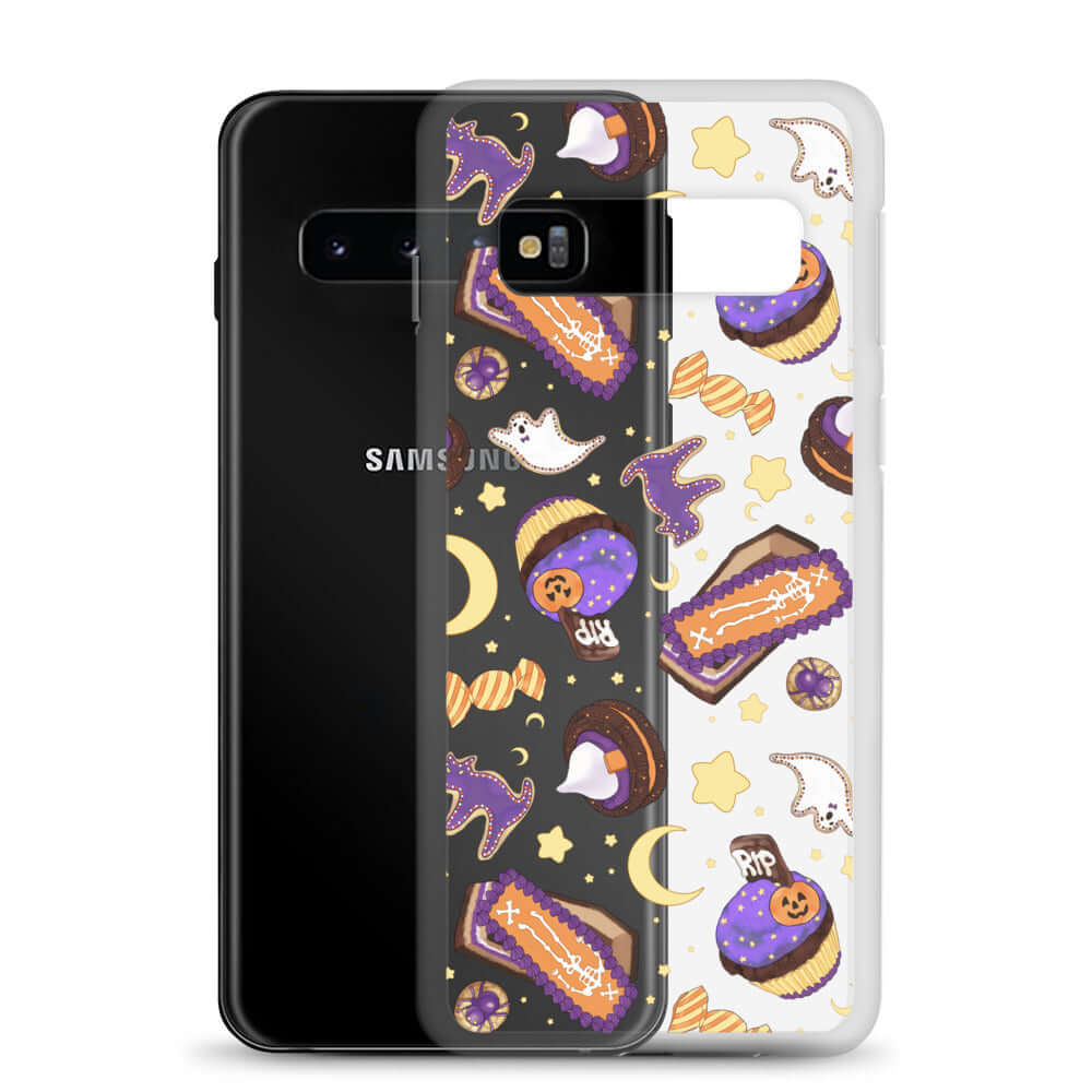 Protect your phone in style with the Halloween Treat Samsung® Clear Case featuring adorable spooky designs.