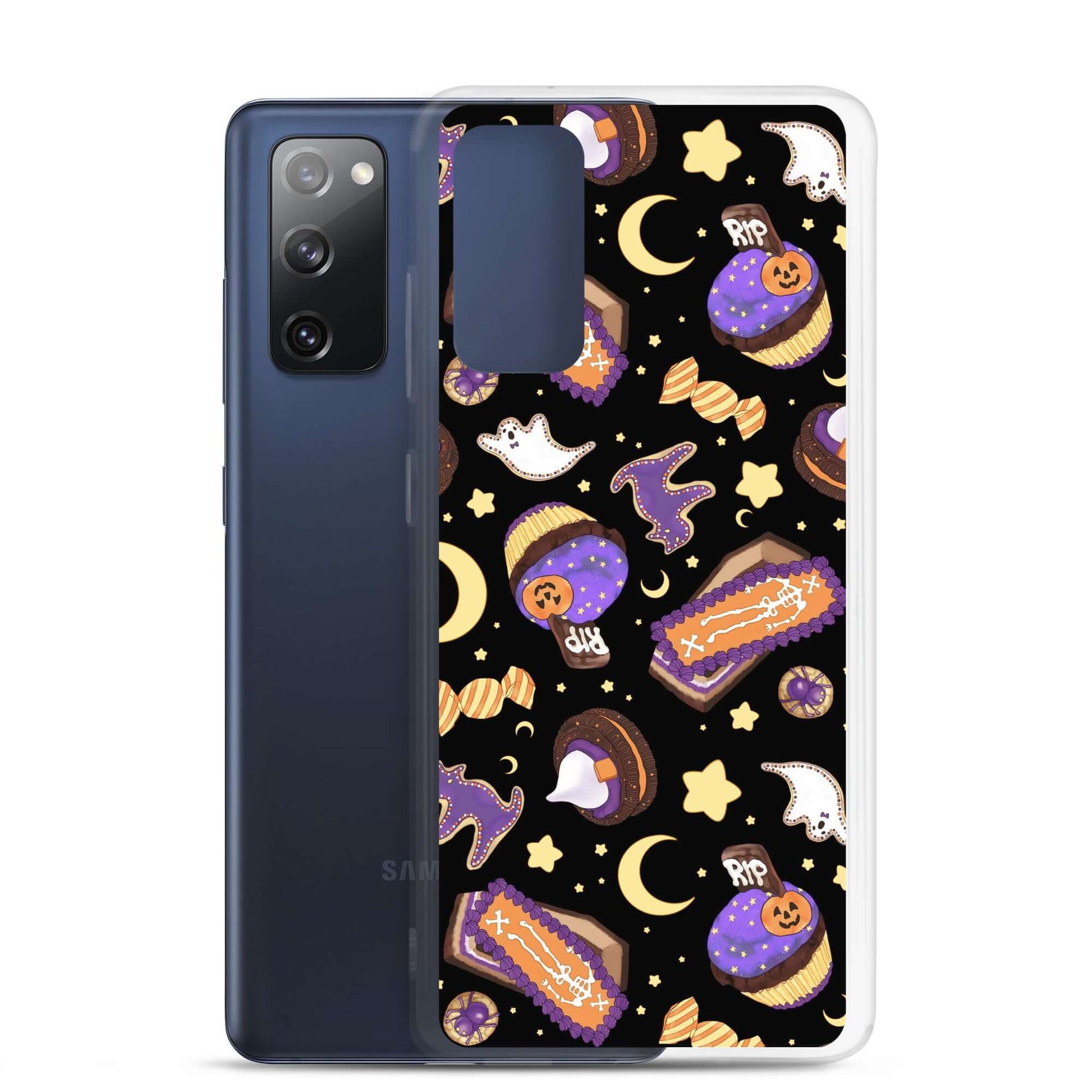 Protect your phone in style with the Halloween Treat Samsung® Clear Case, featuring festive Halloween designs.