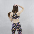 Sport the fun Halloween Treat Sports Bra, perfect for festive workouts with moisture-wicking comfort and style.