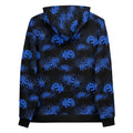 Stylish Higanbana Hoodie featuring vibrant blue spider lilies on a black background, perfect for a mysterious vibe.