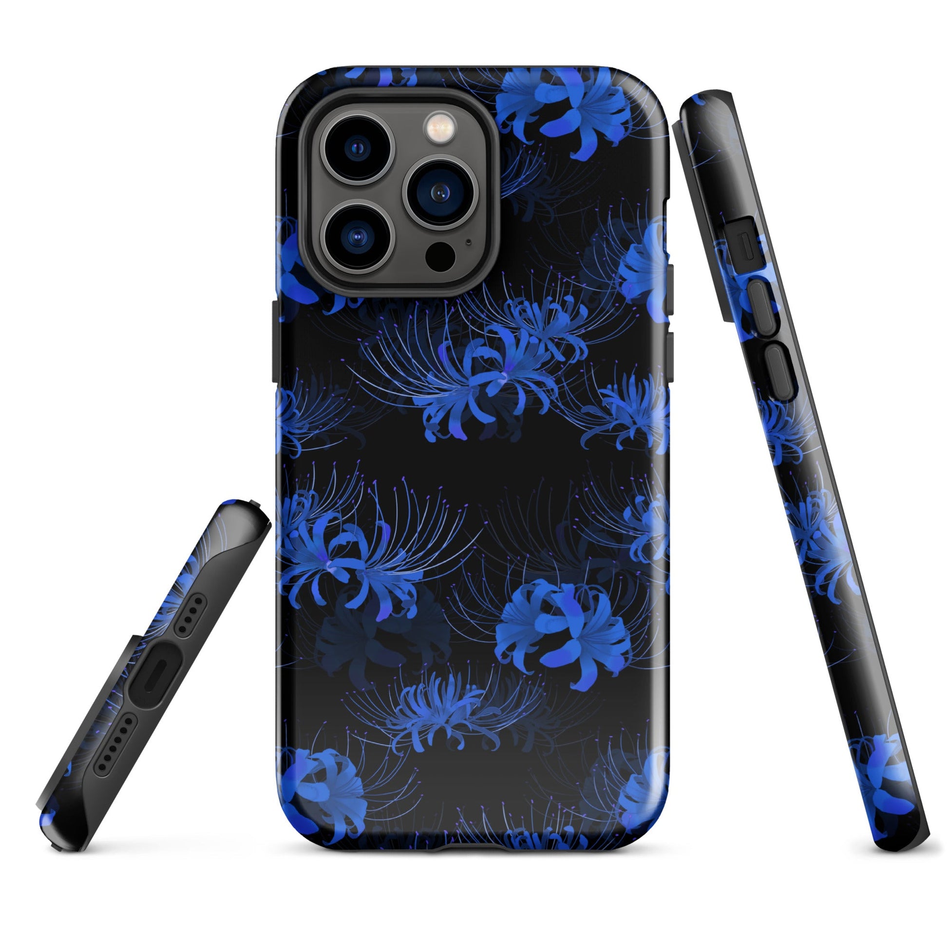 Stylish Higanbana iPhone® Tough Case featuring a durable design with impact-resistant polycarbonate and TPU lining.