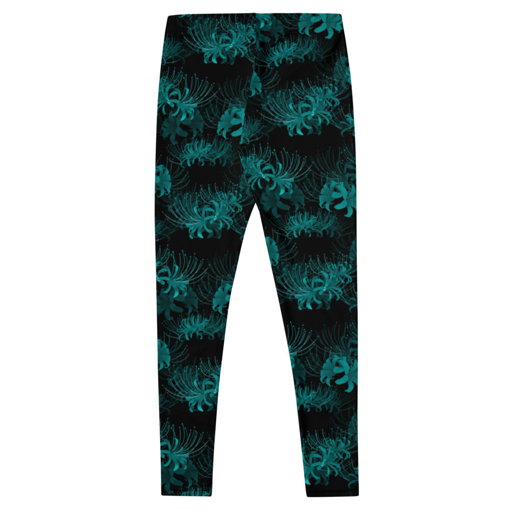 Stylish Higanbana Leggings featuring a vibrant floral design, perfect for yoga or gym workouts.