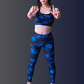 Showcase your style with Higanbana Leggings, perfect for yoga or the gym, blending comfort and versatility.