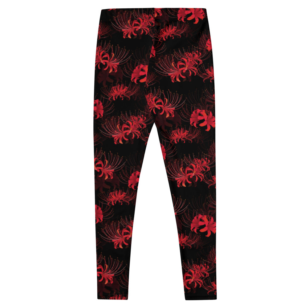 Stylish Higanbana Leggings featuring a vibrant floral design, perfect for yoga and gym activities.
