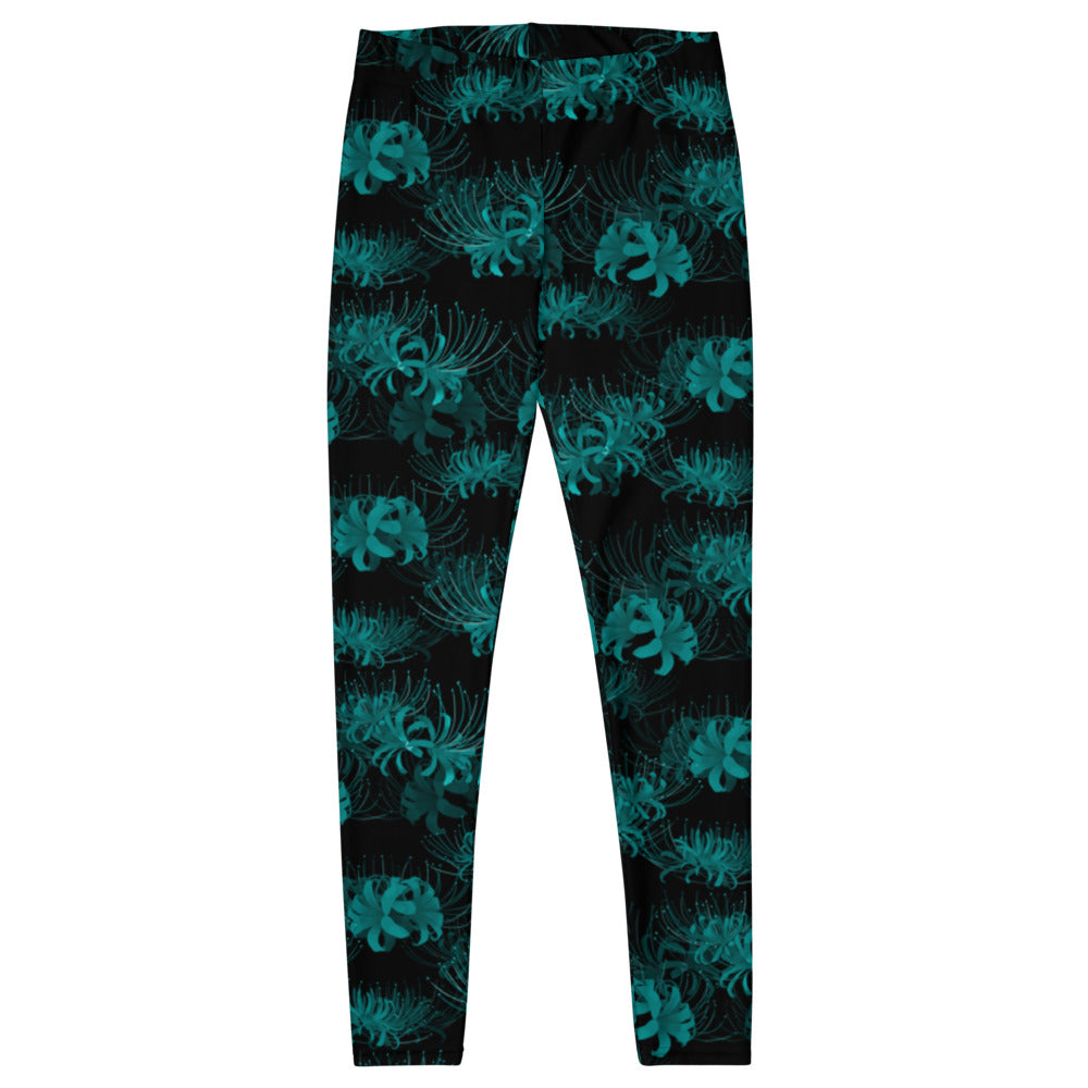 Elevate your style with Higanbana Leggings, perfect for yoga or the gym, featuring a vibrant floral print.