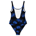 Discover the Higanbana One-Piece Swimsuit, featuring a stunning blue floral design perfect for making a statement.