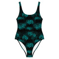Flatter your figure in the Higanbana One-Piece Swimsuit, showcasing a dark floral design for a bold look.