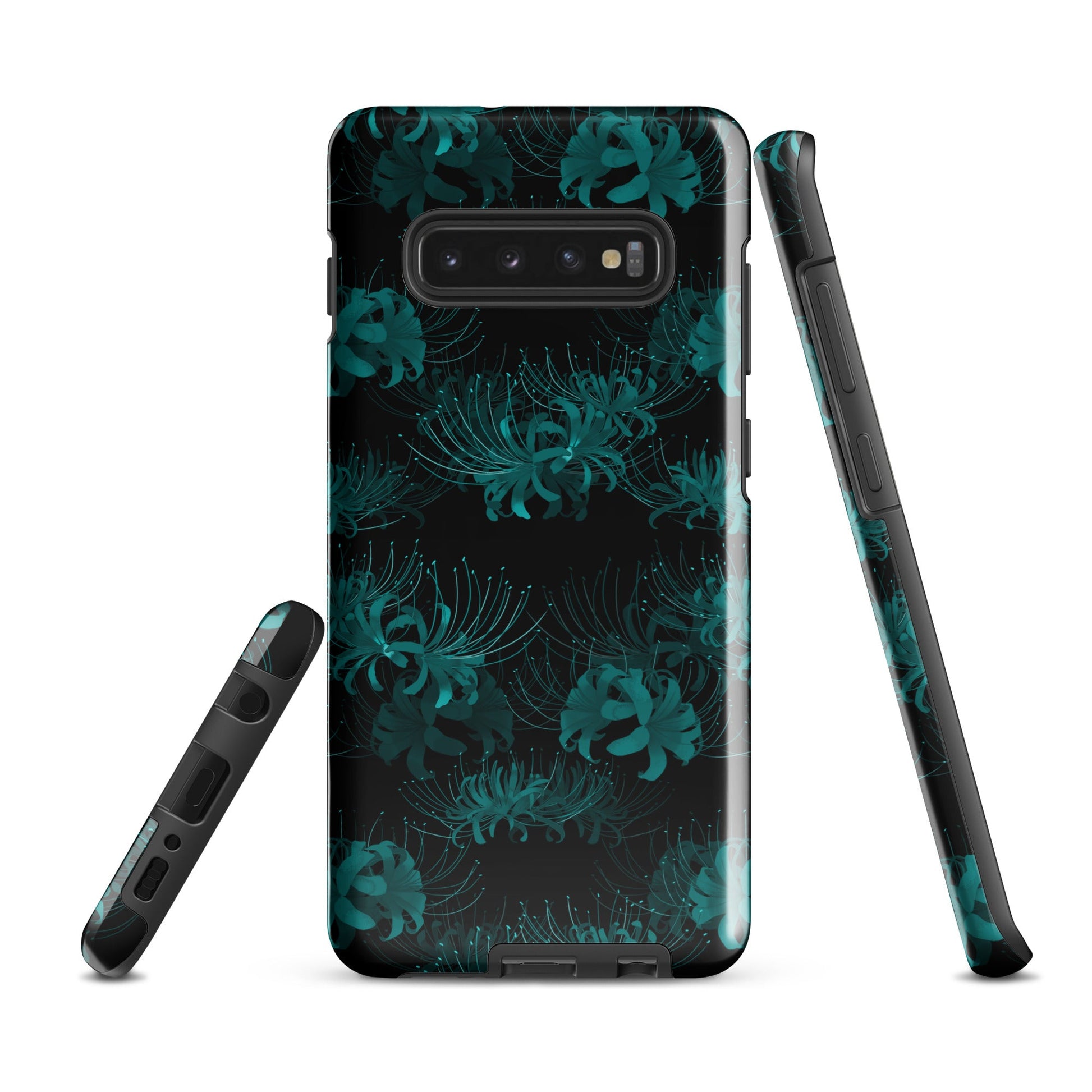 Stylish Higanbana Samsung® Tough Case offers durability and artistic design for Galaxy S10 Plus protection.