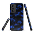 Stylish Higanbana Samsung® Tough Case featuring blue floral design, offering durable protection for your phone.