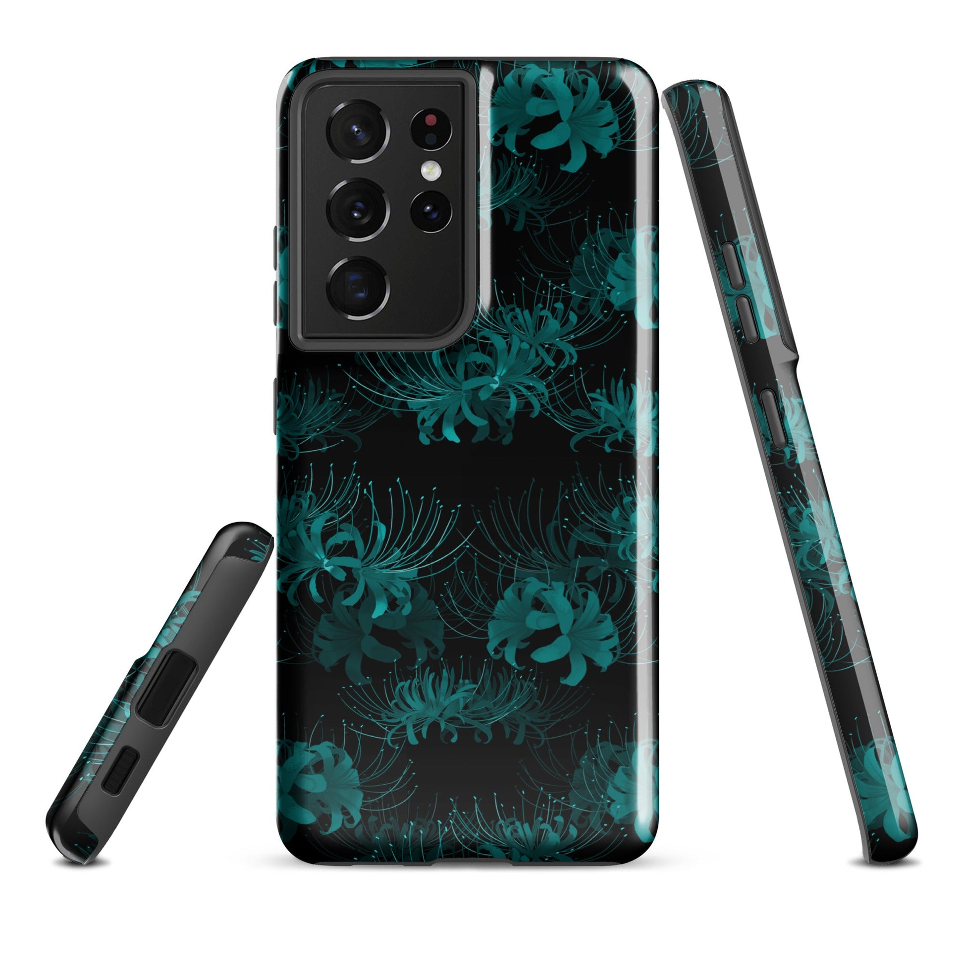 Stylish Higanbana Samsung® Tough Case featuring a floral design, offering durable protection for your phone.