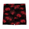 Higanbana Shorts feature vibrant red spider lilies on a black background, perfect for making a bold statement.