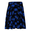 Higanbana Skater Skirt in blue features a flattering silhouette, perfect for any edgy outfit. Stylish and versatile.
