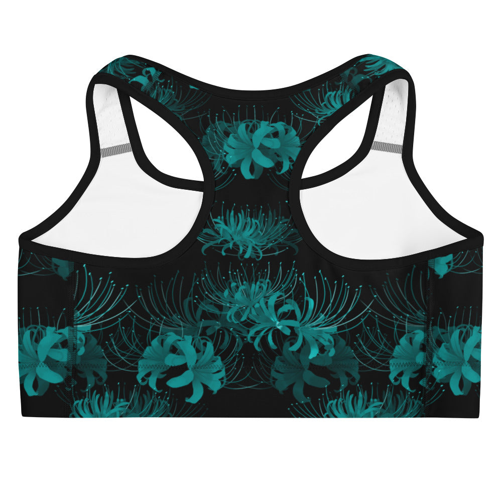 Stylish Higanbana Sports bra featuring a vibrant floral print, perfect for elevating your workout wardrobe.