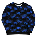 Stylish Higanbana Sweatshirt in blue, perfect for a feminine yet edgy look, versatile for any outfit.