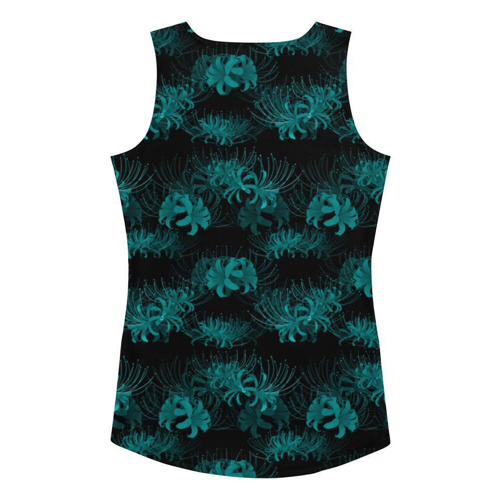Stylish Higanbana Tank Top featuring a vibrant floral print, perfect for adding flair to your workout wardrobe.
