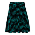 Elegant teal Higanbana Skater Skirt with floral design, perfect for a feminine yet edgy outfit. Ideal for any occasion.