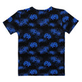 Stylish Higanbana T-shirt with a vibrant blue floral pattern, perfect for any occasion.