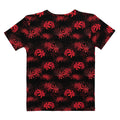 Elevate your style with the Higanbana T-shirt, featuring an elegant red floral design on a sleek black background.