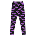 Stylish High-waisted Aensland Leggings featuring a bat pattern, perfect for workouts and inspired by Morrigan.