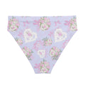 High-waisted Anniversary Bikini Bottom features a floral print, perfect for pool runs or beach strolls with style.