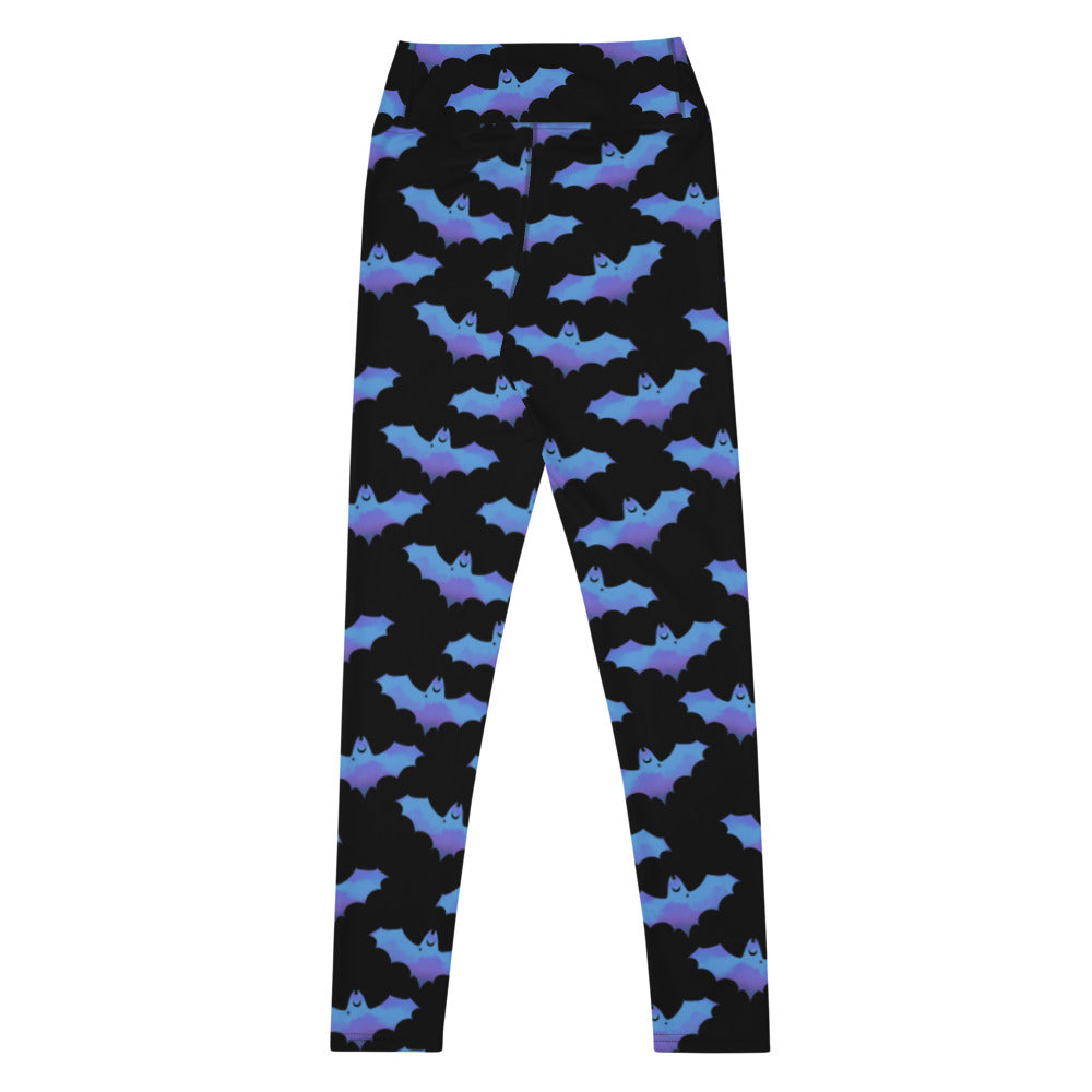 Stylish High-waisted Lilith Leggings with a unique bat design, perfect for workouts and comfort during training sessions.